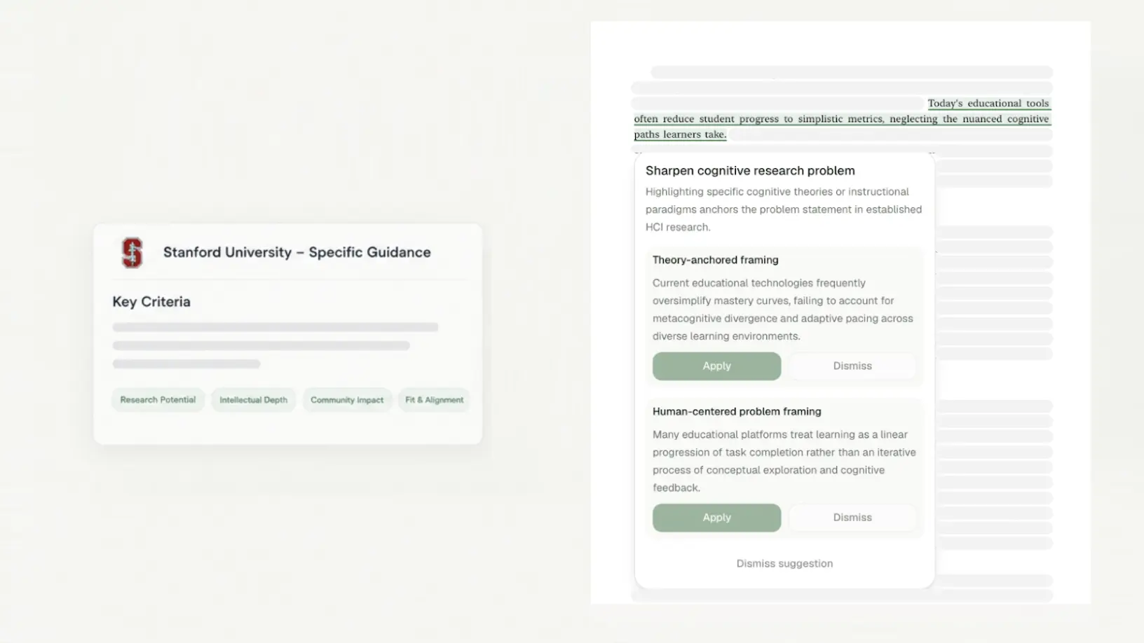 AI Co-pilot Drafting product interface