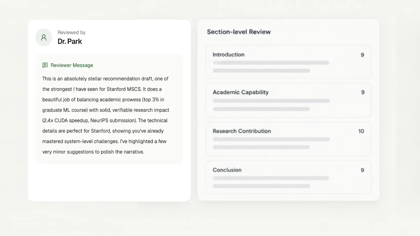 Dual-Layer Review product interface