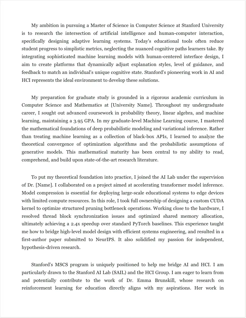 Statement of Purpose after AI and human review