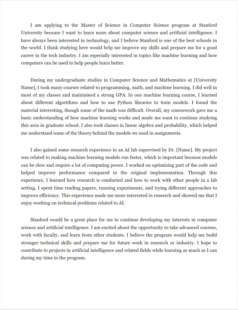 Statement of Purpose before AI and human review
